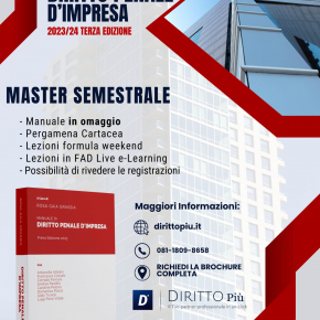 Master in DIRITTO PENALE D'IMPRESA - Business School di DIRITTO Pi - 